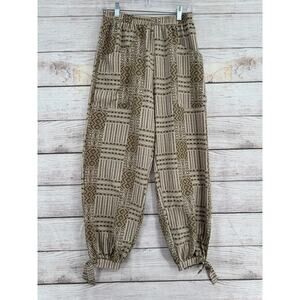 GiGi USA Pants Womens Small Geometric Print Elastic Waist Pockets Boho Casual